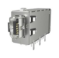 AMPHENOL COMMUNICATIONS SOLUTIONS NDMA154100 Modular Connector, IX Type A Jack, 1 x 1 (Single), 10P, Cat6a, Through Hole Mount Right Angle