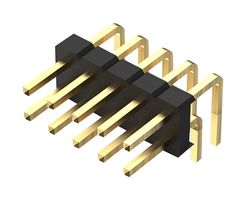 GCT BF060-20A-B-0200-0280-0305-L-D Pin Header, Board-to-Board, 2 mm, 2 Rows, 20 Contacts, Through Hole Right Angle, BF060 Series