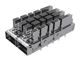 AMPHENOL COMMUNICATIONS SOLUTIONS UE36C2622106A4A Cage, QSFP-DD, 1 x 2 (Ganged), With Heat Sink, With Light Pipe, Press-Fit
