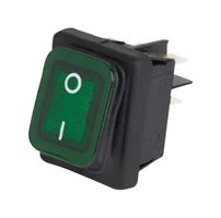 MULTICOMP PRO MP011250 Rocker Switch, DPST-NO, Illuminated, Panel Mount, Green, MP Rocker Switches DPST
