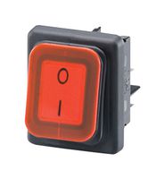MULTICOMP PRO MP011251 Rocker Switch, DPST-NO, Illuminated, Panel Mount, Red, MP Rocker Switches DPST