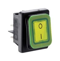 MULTICOMP PRO MP011252 Rocker Switch, DPST-NO, Illuminated, Panel Mount, Green, MP Rocker Switches DPST