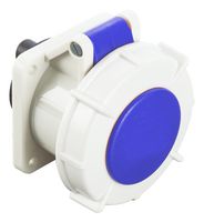 MULTICOMP PRO MP011083 Industrial Pin & Sleeve Connector, MP-CEE, Socket, 2P+E, Panel Mount, Blue, IP67, 16A, 230V