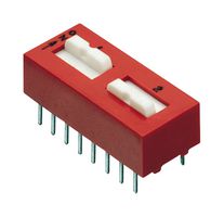GRAYHILL 78B02ST DIP / SIP Switch, 2 Circuits, Raised Slide, Through Hole, SPST-NC, 30 V, 150 mA