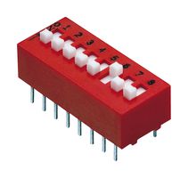 GRAYHILL 78B03T DIP / SIP Switch, 3 Circuits, Raised Slide, Through Hole, SPST-NC, 30 V, 150 mA