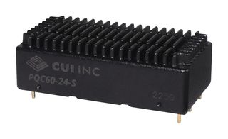 CUI PQC60-24-S5-H Isolated Through Hole DC/DC Converter, Heatsink, ITE, 4:1, 60 W, 1 Output, 5 V, 12 A