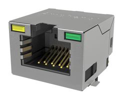 AMPHENOL COMMUNICATIONS SOLUTIONS RJE3C1886442 Modular Connector, RJ45 Jack, 1 x 1 (Port), 8P8C, Cat6a, IP20, Surface Mount