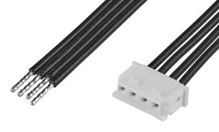 MOLEX 219679-1054 Cable Assembly, Micro-Latch Receptacle to Free End, 5 Ways, 2 mm, 1 Row, 600 mm, 23.6 "