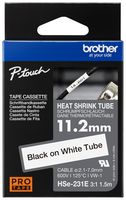 BROTHER HSE231E Wire Marker, Heat Shrinkable Sleeve, Blank (No Legend), White, 11.7mm x 1.5m, 7 mm