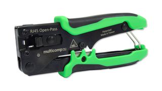 MULTICOMP PRO MP011917 Modular Plug Crimper RJ45 Open Pass, CAT6 and CAT5E Cutter/Stripper