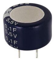EATON ELECTRONICS KW-5R5C104H-R Supercapacitor, 0.1 F, 5.5 V, Radial Leaded, -20%, +80%, 5 mm, 2000 hours @ 85°C