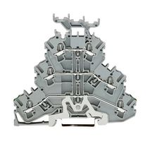 WAGO 2002-3257 DIN Rail Mount Terminal Block, 6 Ways, 22 AWG, 12 AWG, 2.5 mm², Push In, 24 A