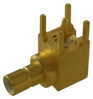 RADIALL R114665000 RF / Coaxial Connector, SMB Coaxial, Right Angle Jack, Solder, 50 ohm, Beryllium Copper