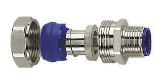 HELLERMANNTYTON 166-32208 LTS32-FMC-M32-NPB/PA6-ML Conduit Connector, Straight, Brass, Nylon 6 (Polyamide 6), Metallic, 45.8 mm, IP68