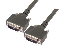 L-COM CPMS15MM-25 Computer Cable, D Subminiature Plug, 15 Way, D Subminiature Plug, 15 Way, 25 ft, 7.6 m