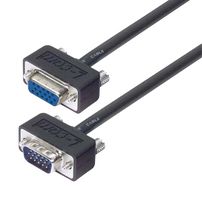 L-COM CTL3VGAMF-25T Computer Cable, HD-15 Plug, HD-15 Receptacle, 25 ft, 7.6 m, Black, CTL3VGAMF-T Series