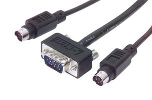 L-COM CTLKVMM-15T Audio / Video Cable Assembly, HD-15 Plug + 2x Mini-DIN Plug, 6 Position