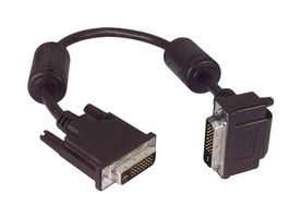 L-COM DVIDD-RA2-3M Audio / Video Cable Assembly, DVI-D (Dual Link) Plug, 90°, DVI-D (Dual Link) Plug, 9.8 ft, 3 m