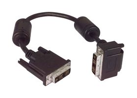 L-COM DVIDS-RA-3M Audio / Video Cable Assembly, DVI-D (Single Link) Plug, 90°, DVI-D (Single Link) Plug, 9.8 ft