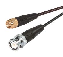 L-COM CC174SB-1 RF / Coaxial Cable Assembly, 1 ft, 304.8 mm, RG174/U, SMA Straight Plug, BNC Straight Plug