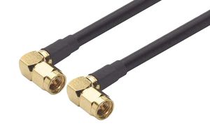 L-COM CCS58A-10HR2 RF / Coaxial Cable Assembly, 10 ft, 3.05 m, RG58C/U, SMA Right Angle Plug, SMA Right Angle Plug