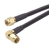 L-COM CCS58A-2HR RF / Coaxial Cable Assembly, 2 ft, 609.6 mm, RG58C/U, SMA Straight Plug, SMA Right Angle Plug