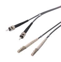 L-COM FODST-LC-02 Fibre Optic Cable, Multimode, 2 Fibres, 62.5µm/125µmDia, ST-LC Duplex, 2m