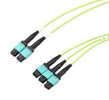 L-COM MPF308-MPF212OM5R-5 Fibre Optic Cable, OM5 Multimode, 24Fibres, 50µm / 125µm, 3x MPO Jack to 2x MPO Jack, 5m