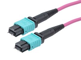 L-COM MPMM12OM4BP-10 Fibre Optic Cable, Multimode, 12 Fibres, 50µm/125µmDia, MPO-MPO Plug, 10m