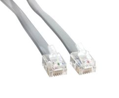 AMPHENOL CABLES ON DEMAND MP-5FRJ12STWS-002 Ethernet Cable, Cat5e, Cat6, Cat6a, RJ12 Plug to RJ12 Plug, Silver Grey, 610 mm, 2 ft
