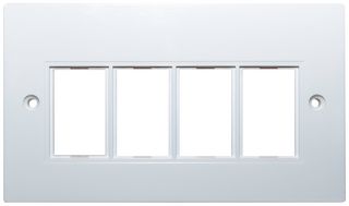 TUK KP4-6JEWH Faceplate, Faceplate, TUK 6C Modules, 4, ABS (Acrylonitrile Butadiene Styrene) Body, White