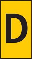 HELLERMANNTYTON 561-02044 WIC2-D-PA66-YE Wire Marker, Snap On Pre Printed, D, Black, Yellow, 5.6mm x 7.1mm, 3.8 mm