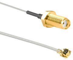 LINX - TE CONNECTIVITY CSI-SGFB-200-UFFR RF / Coaxial Cable Assembly, 0.7 ft, 200 mm, 1.13mm, U.FL Plug, SMA Bulkhead Jack, 50 ohm