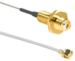LINX - TE CONNECTIVITY CSI-SGFE-100-UFFR RF / Coaxial Cable Assembly, 0.3 ft, 100 mm, 1.13mm, U.FL Plug, SMA Bulkhead Jack, 50 ohm