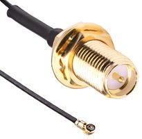 LINX - TE CONNECTIVITY CSJ-RGFB-100-MHF4 RF / Coaxial Cable Assembly, 0.3 ft, 100 mm, 0.81mm, MHF4-Type Plug, SMA RP Bulkhead Jack, 50 ohm