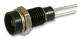 BULGIN LIMITED DX1117/RD LED Panel Mount Indicator, Brass Bezel, Red, 2 VDC, 6.1 mm, 30 mA, 2.5 mcd, Not Rated
