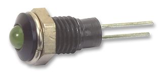 BULGIN LIMITED DX1119/YL LED Panel Mount Indicator, Brass Bezel, Yellow, 2 VDC, 6.1 mm, 20 mA, 2.5 mcd, Not Rated