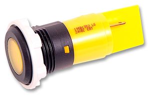 CML INNOVATIVE TECHNOLOGIES 195F1232 LED Panel Mount Indicator, Black Plastic Bezel, Yellow, 230 VAC, 22 mm, 4 mA, 85 mcd, IP67
