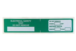 MULTICOMP PRO MP009770 Label, Self Adhesive, 30 mm, 150 mm, Electrical Safety Test Do Not Remove