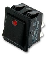 ARCOLECTRIC / BULGIN LIMITED C1553PTNAB Rocker Switch, Off-On, DPST, Illuminated, Panel Mount, Black, 1550 Series