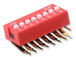 MULTICOMP PRO MCNDA-08V DIP / SIP Switch, 8 Circuits, Slide, Through Hole, SPST-NO, 24 V, 25 mA