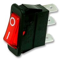 ARCOLECTRIC / BULGIN LIMITED C5503ABNAN Rocker Switch, Off-On, SPST, Illuminated, Panel Mount, Red, 5500 Series