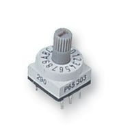 APEM PT65303 Rotary Coded Switch, PT65 Series, Through Hole, 16 Position, 24 VDC, Hexadecimal, 400 mA