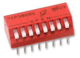 GRAYHILL 76PSB08ST DIP / SIP Switch, 8 Circuits, Piano Key, Through Hole, SPST, 30 V, 150 mA