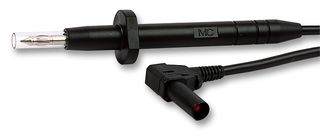 STAUBLI 20066-4 Test Lead, Test Tip Probe to 4mm Right Angle Banana Plug, Black, 500 V, 32 A, 1 m