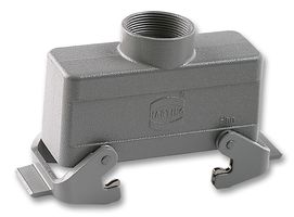 HARTING 09 30 024 1431 Connector Backshell, Hood, Standard Han Connectors, 24B, 180°, Metal Body