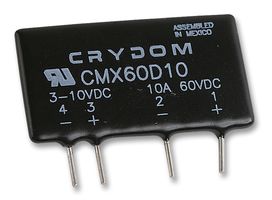 SENSATA/CRYDOM CMX60D20 Solid State Relay, CMX Series, DIP, DC Output, SPST-NO, 20 A, 60 VDC, PCB, Through Hole, DC Switch