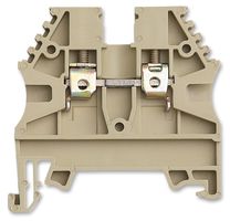 IMO PRECISION CONTROLS ER6BEIGE DIN Rail Mount Terminal Block, 2 Ways, 26 AWG, 8 AWG, 10 mm², Screw, 35 A