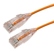 VIDEK 2994-0.2RG Ethernet Cable, Cat6, RJ45 Plug to RJ45 Plug, UTP (Unshielded Twisted Pair), Orange, 200 mm