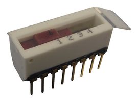 ERG COMPONENTS DS16C2-4 DIP / SIP Switch, 2 Circuits, Slide, Through Hole, DPDT, 30 V, 250 mA